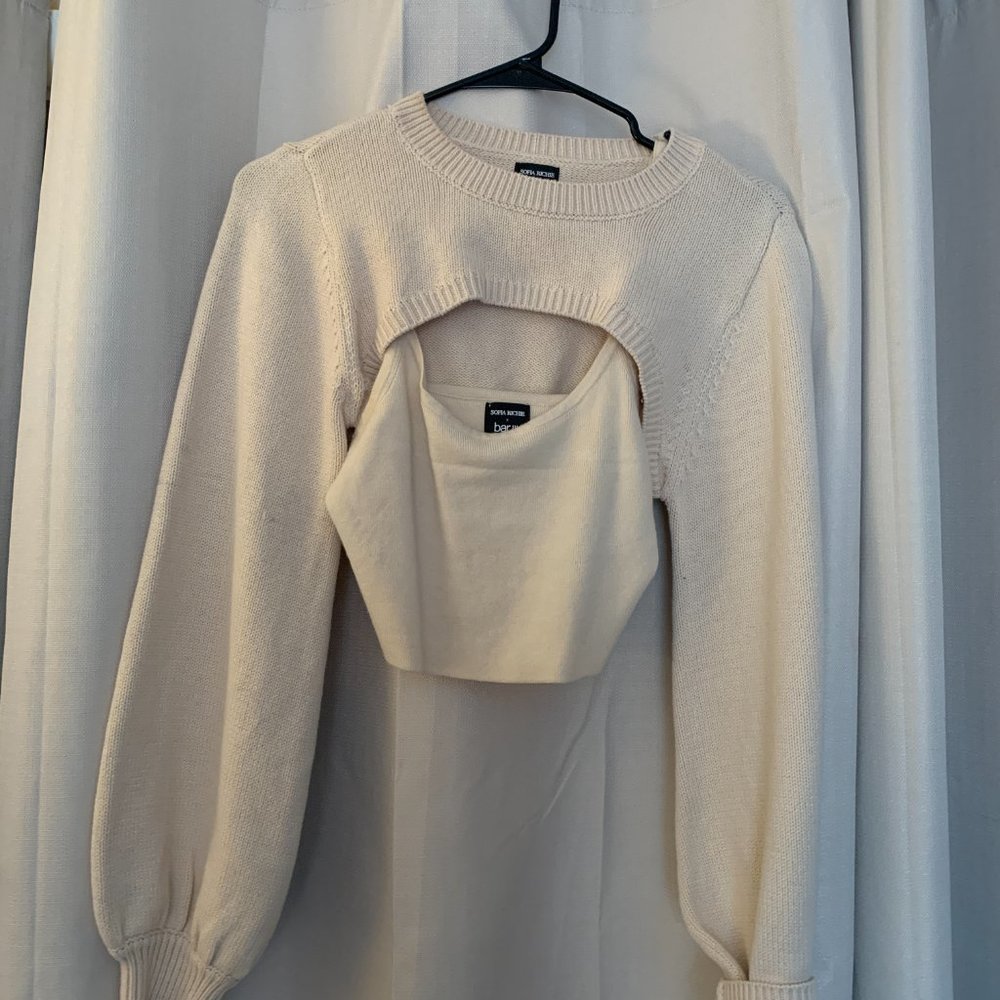 Beige 2 piece Sweater Set